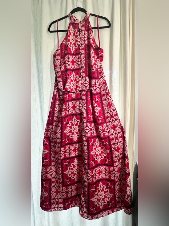 Ann Taylor Factory Dresses & Skirts - Ann Taylor Factory Pink and White Halter Tile-Print Maxi Dress